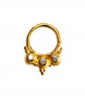 Septum 34 -1,2mm- Plain silver gold plated+clear zircon