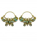 BUTTERFLY (abalone and brass)****last pair -ON SALE