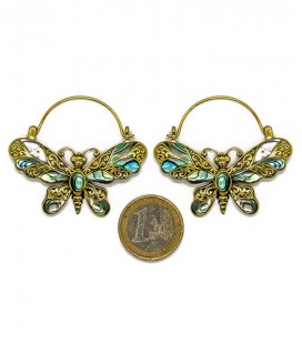 BUTTERFLY (abalone and brass)