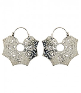 SWASTICA EARING (brass silver plated) SOLD BY PAIR