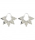 big brass dots earing silver plated