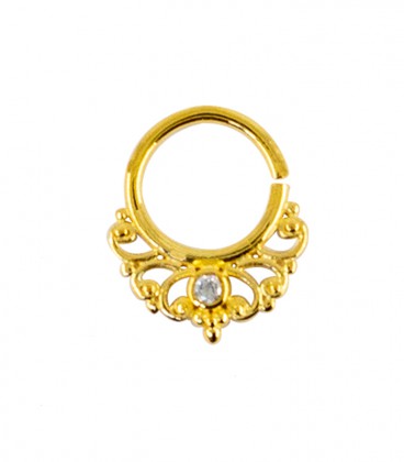 septum 47 12mm plain silver gold plated clear zircon