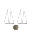 BRASS SILVER PLATED DESIGN EARRINGS by S.HECHES