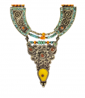 ANTIC NEPAL ETHNIC NECKLACE -SILVER AND STONES-