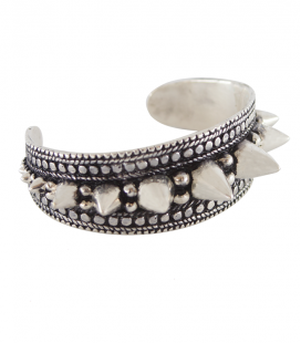 SPIKY TRIBE BRACELET -LAITON PLAQUE ARGENT by S.HECHES