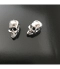 10 SILVER PLATED SKULLS BEADS