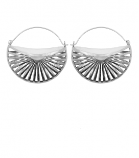 RISING SUN by S.HECHES - BOUCLES D'OREILLES LAITON PLAQUEES ARGENT
